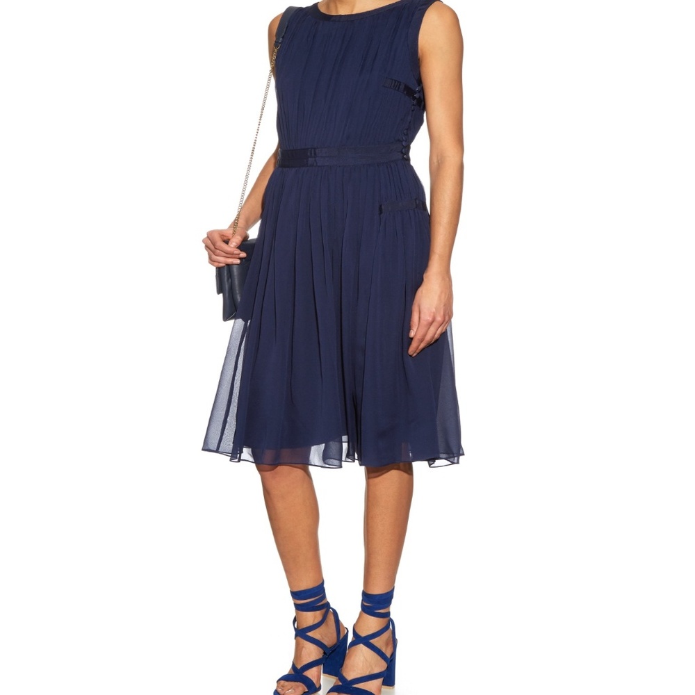 Blue Silk Chiffon Diane von Furstenberg